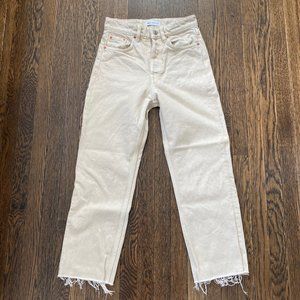 Zara Join Life / Hi-Rise Straight Jean 25 Natural
